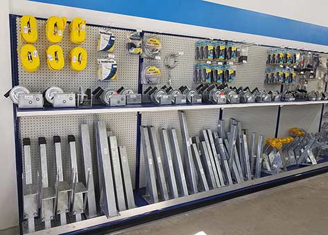 boat trailer winch posts, winch stands, winch straps and winches
